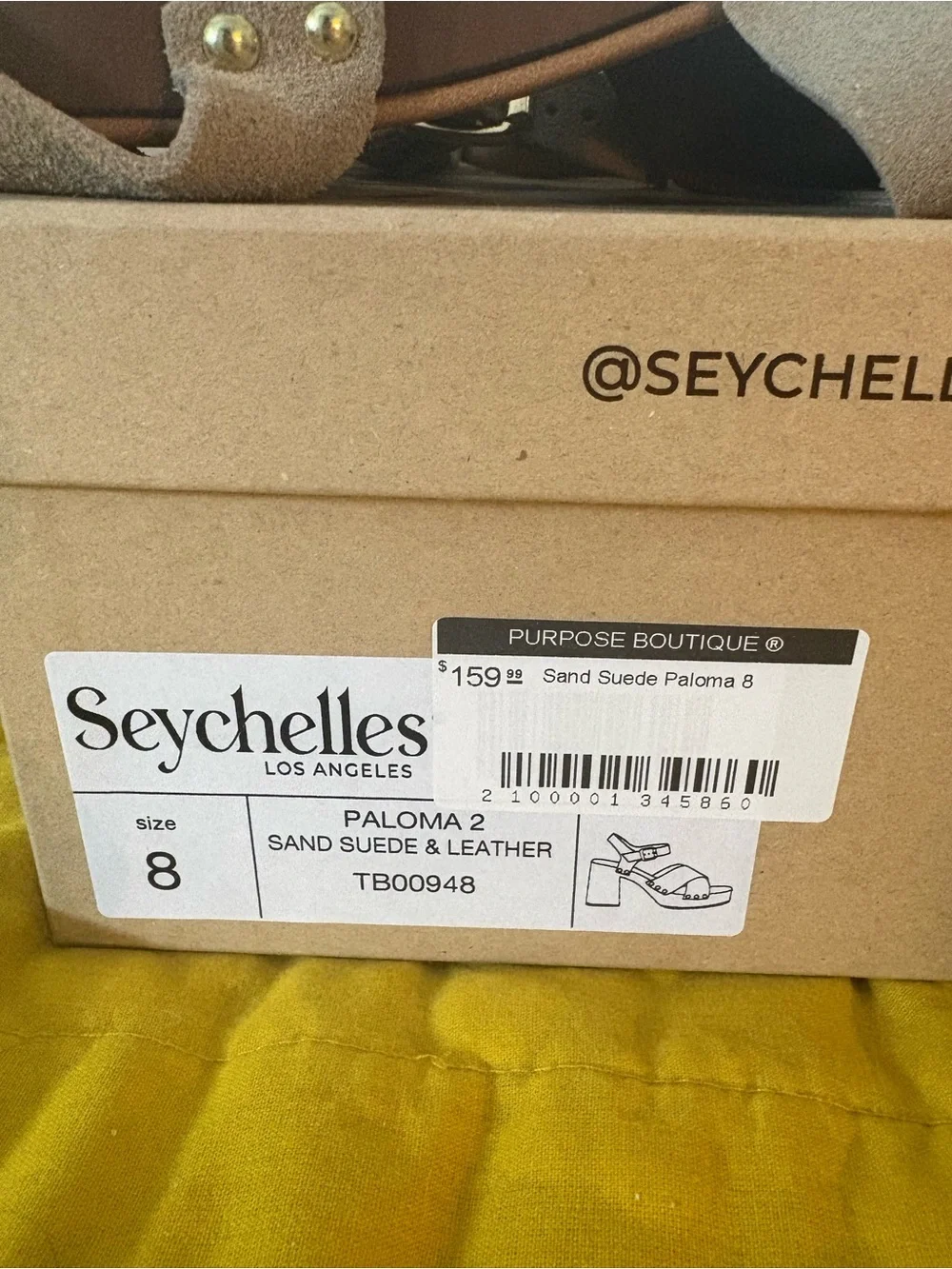Seychelles Beige Suede Platform Sandals with Gold Studs